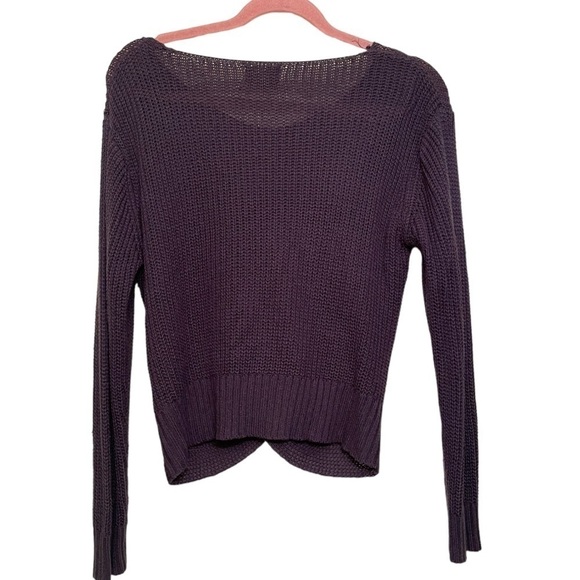 Dreamers Twist Front Deep Purple Sweater Size Medium - Picture 2 of 5